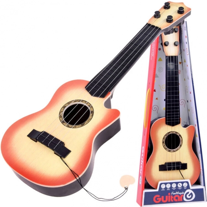 4-string guitar for children with pick – light brown