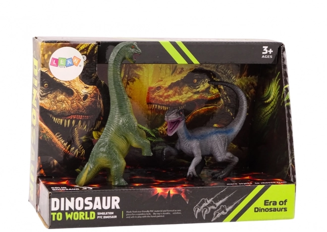 Dinosaur Figures Set Brachiosaurus Velociraptor 2 Pieces