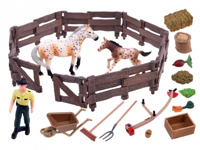 Animal Figurine Set Farm Horses – D