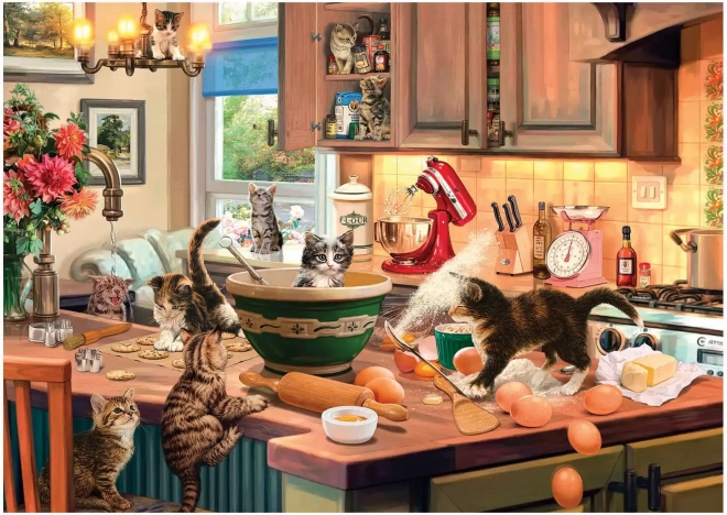 Anatolian puzzle cats in the kitchen