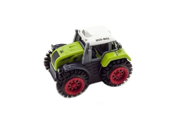 Traktor prevracací plast 10cm mix farieb na batérie