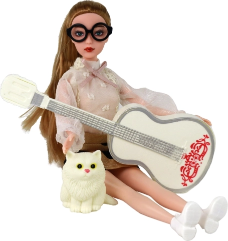 Musical fun with a white guitar