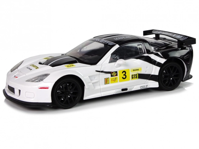 remote control racing car corvette c6.r white with lights