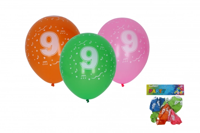 Inflatable Balloons Set - 5 Pieces with Number 9