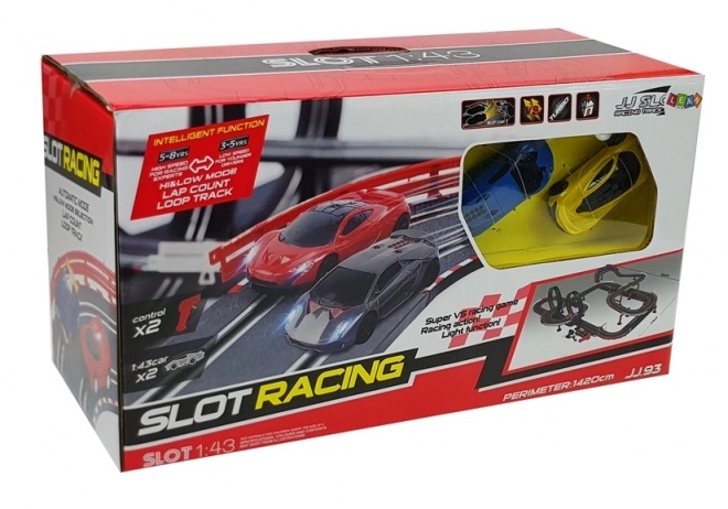 Turbo Slot Racing Track with Cars and Controllers