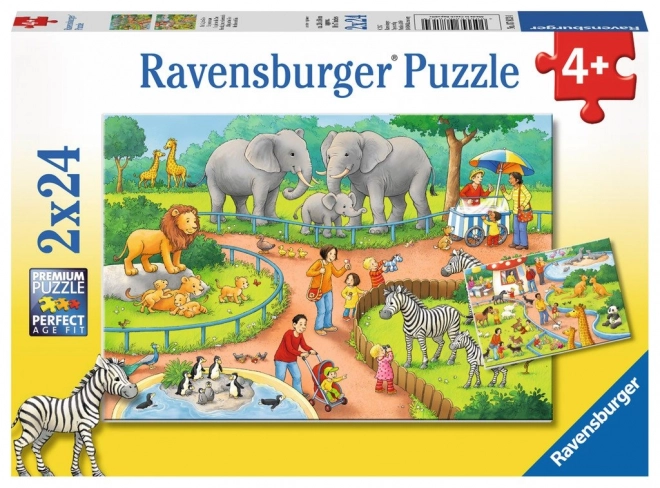 Ravensburger Puzzle 2-in-1 Day at the Zoo