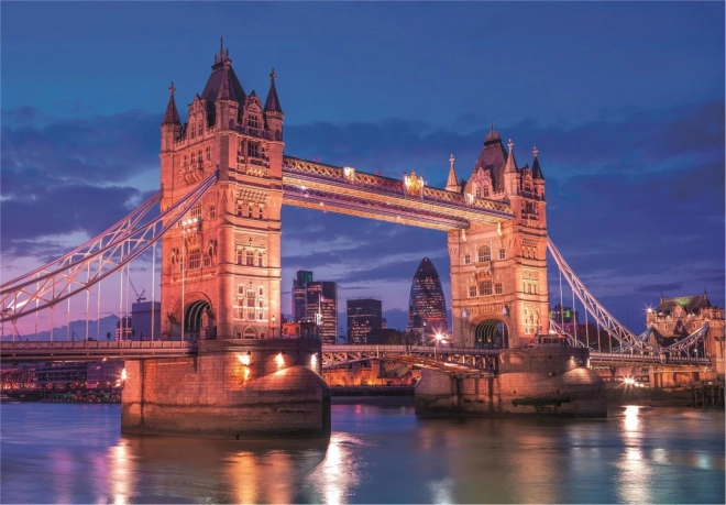 Puslespil 1000 brikker Høj kvalitet, Tower Bridge om natten