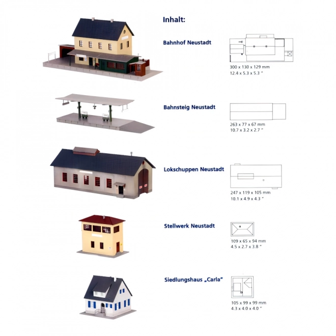 Piko hobby train station buildings set