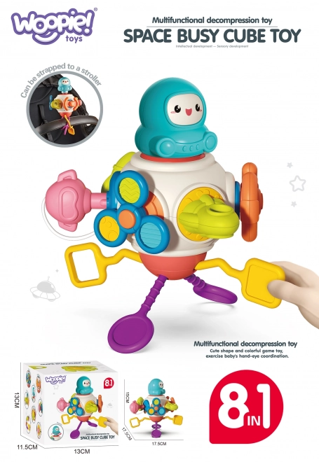 Cubo sensoriale Montessori 8 in 1 razzo spaziale