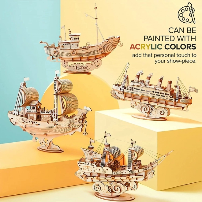 Wooden 3D Puzzle Military Sailing Ship