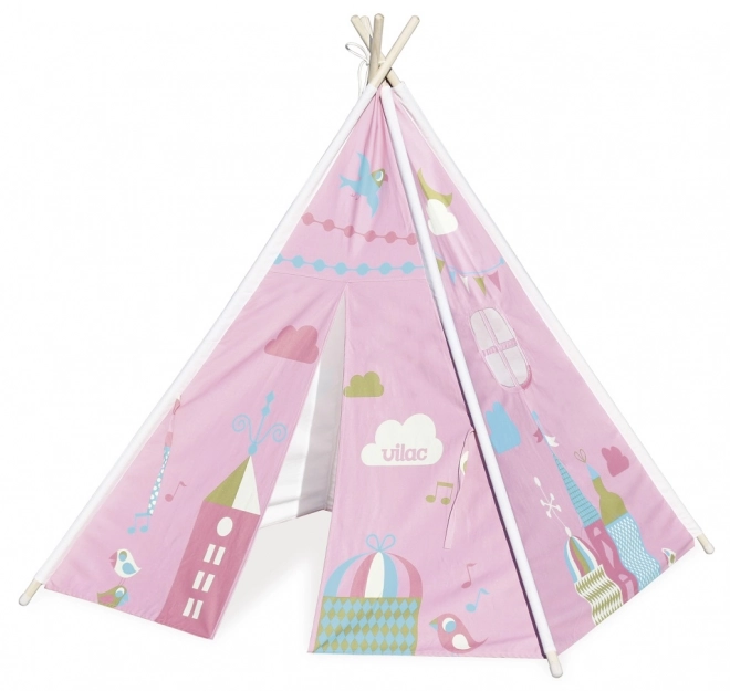 Children's Wooden and Textile Teepee Tent