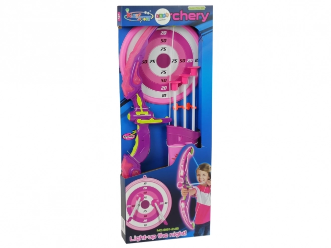 Archery Set with Bow, Target, and Suction Cup Arrows Pink