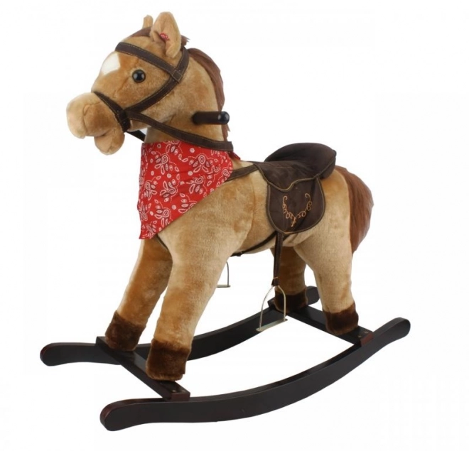 Brown Rocking Horse with Scarf and Sound