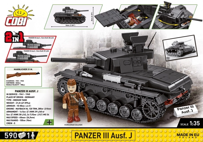 Cobi Historical Collection WWII Panzer III Tank Set