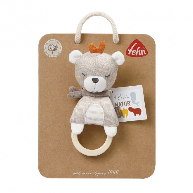 Soft Teddy Bear with Wooden Holder