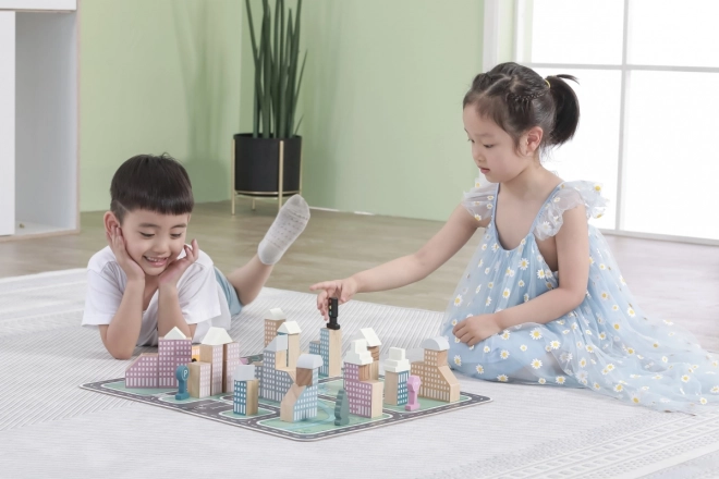 Wooden Building Blocks Set - City