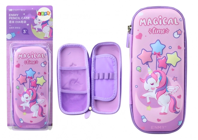 Unicorn 3D Foldable Pencil Case Purple