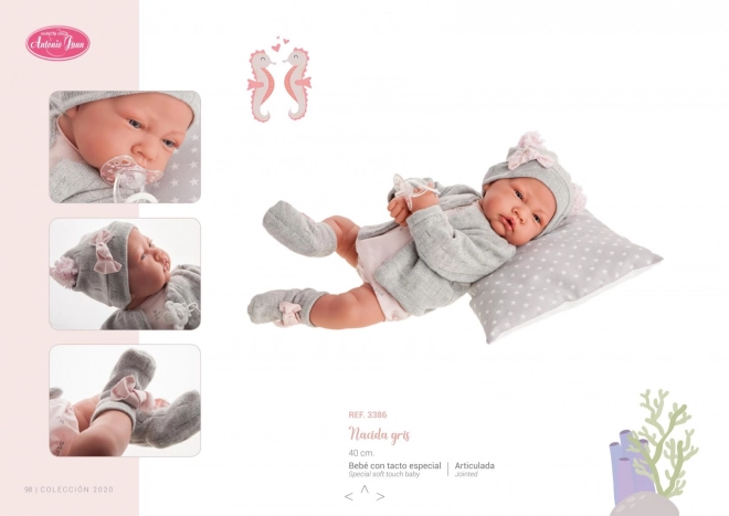 Realistic Baby Doll With Soft Cloth Body - 42 cm