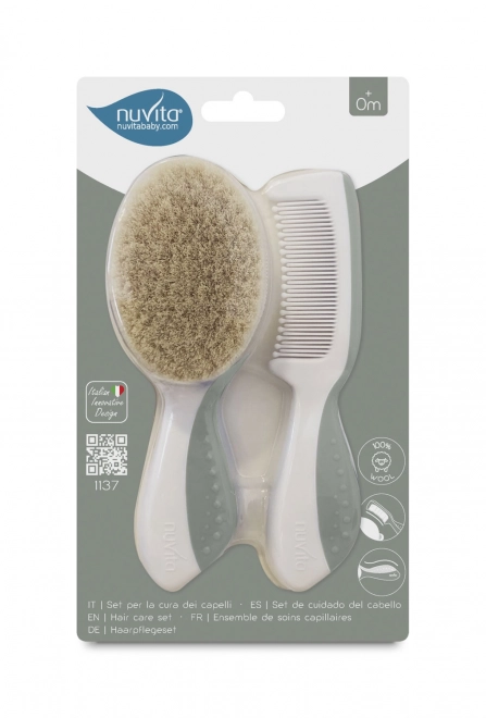 Baby Hair Brush Set in Sage Green