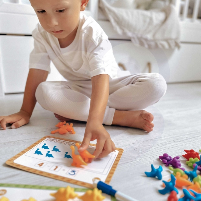 Set educativo Woopie Montessori per l'apprendimento del conteggio e della classificazione dei colori Mondo Marino 111 pezzi