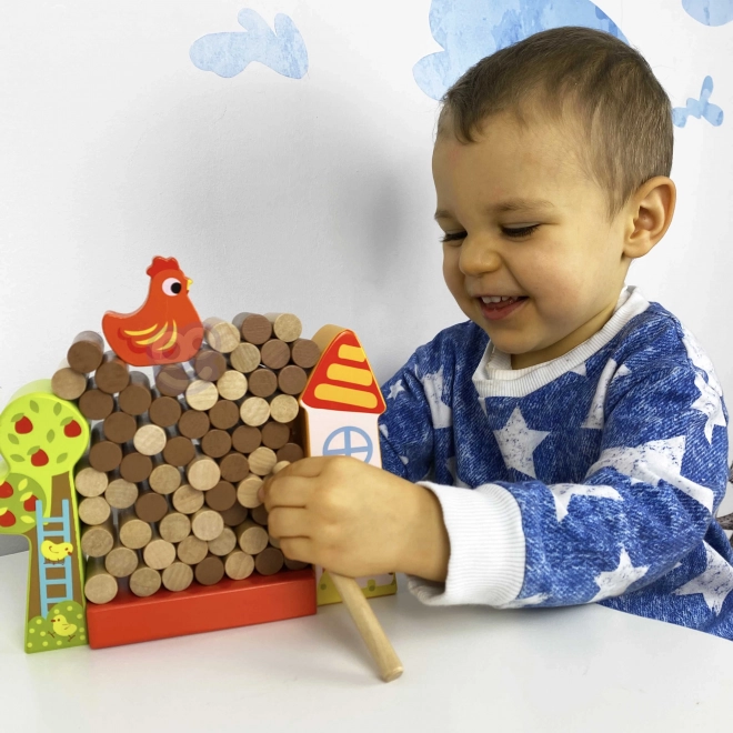 Tooky Toy Dřevěná Hra Spadni Kura Farma