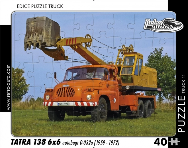 Retro Cars Puzzle Truck Tatra 138 6x6 Excavator