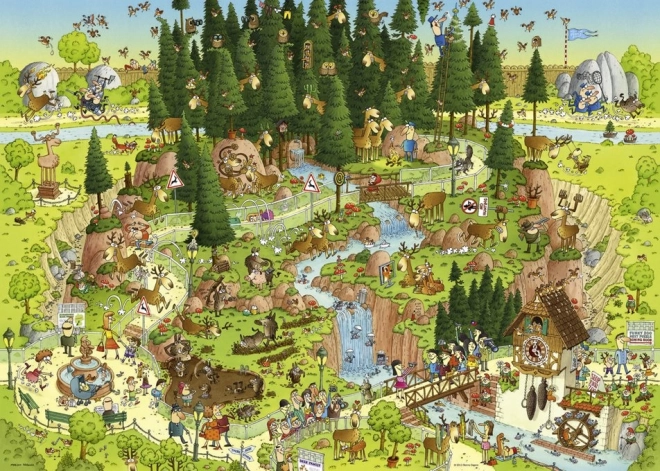 Heye Puzzle Crazy Zoo: Black Forest Exhibit 1000 Pieces