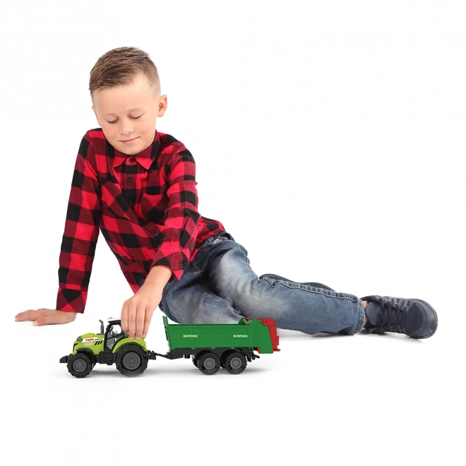 Toy Tractor with Sound and Light with Green Trailer