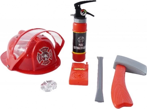 Helm met vizier en badge voor trotse brandweerlieden