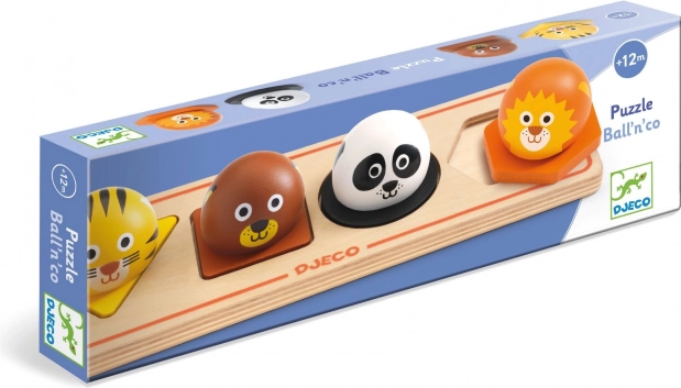 DJECO Træpuslespil Ball'n'Co 4 brikker