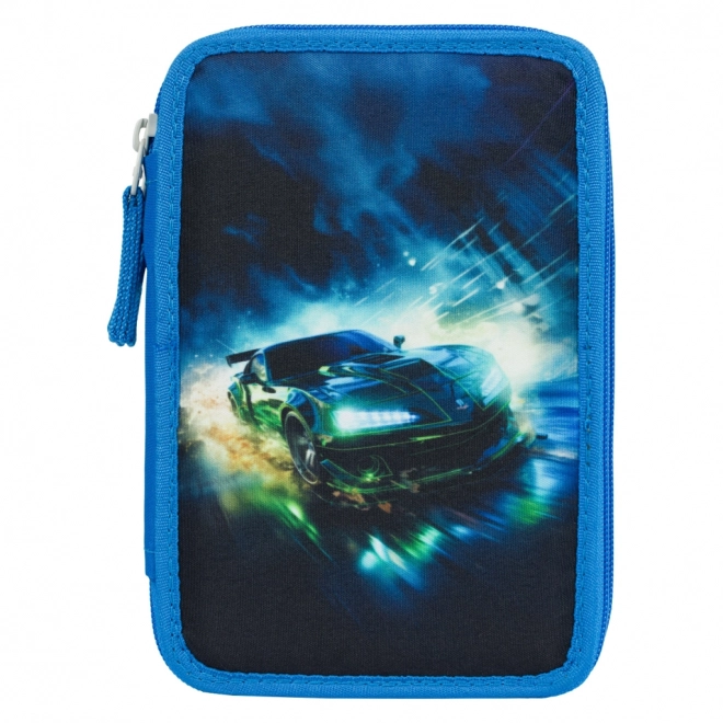 School Pencil Case with Three Compartments Racing Car