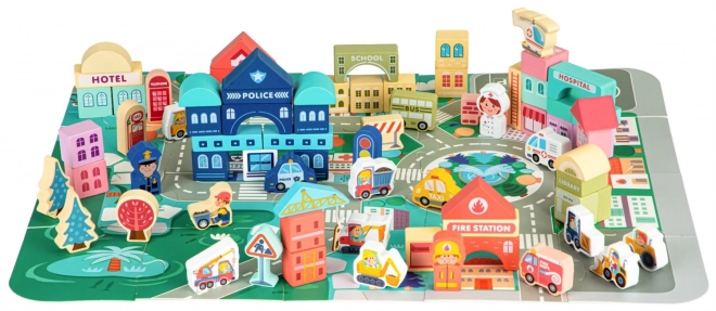 Wooden Educational City Set by Ecotoys