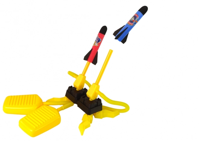 Foam Rocket Launcher with Pump Yellow Set for Garden