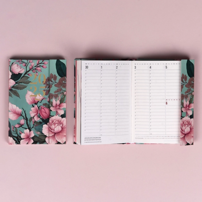 Weekly Magnetic Planner Pink Flower 2025