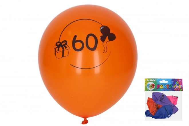 Inflatable Balloons with Number 60 Pack of 5