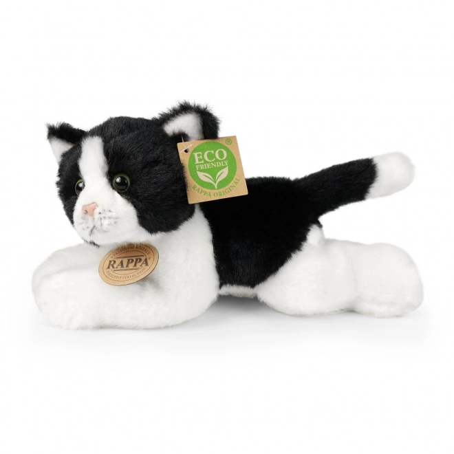 Plush Black and White Lying Cat