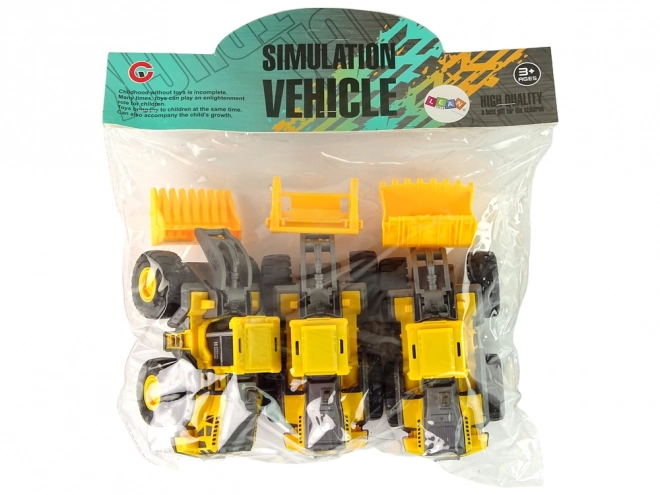 Yellow Construction Vehicle Set - 3 Models