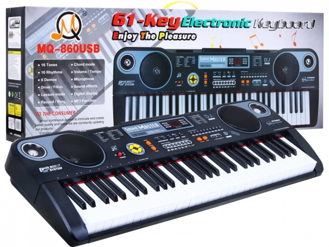 Educational Musical Keyboard with Lesson Mode and Microphone for Kids 5+