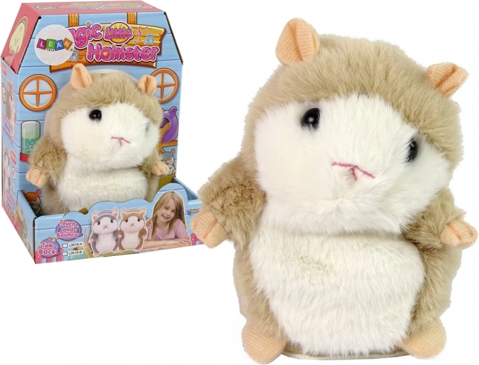 Interactieve pratende pluche hamster bruin die woorden herhaalt