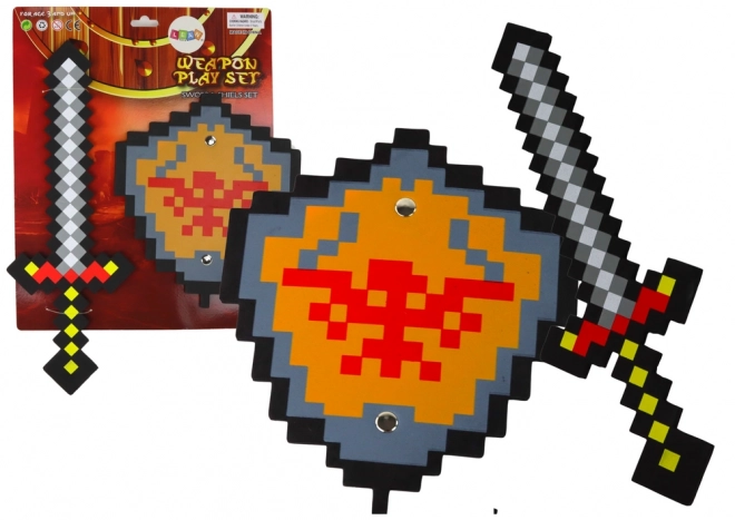 Knight Set with Foam Sword and Pixel Shield