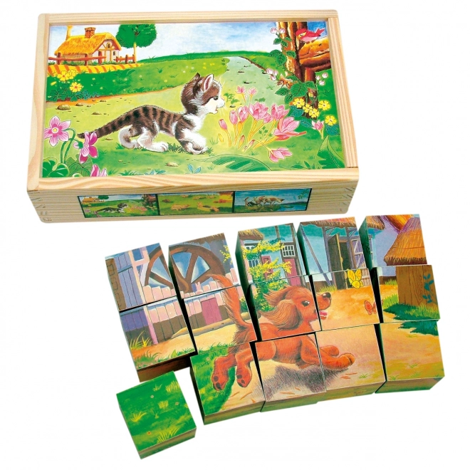 Wooden Picture Blocks - Farm Animals