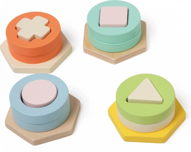 Montessori věž na třídění tvarů a barev CLASSIC WORLD