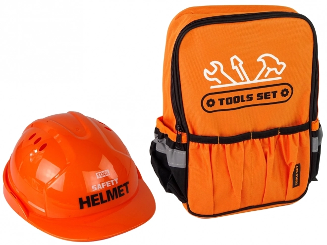 Handyman Backpack Set with Tools and Helmet - Orange