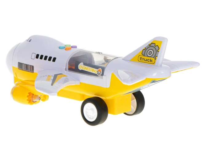 Airplane Transporter with Construction Vehicles Set