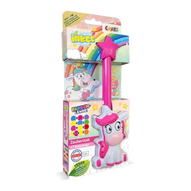 Inkee Unicorn Magic Wand with Fizzing Drops