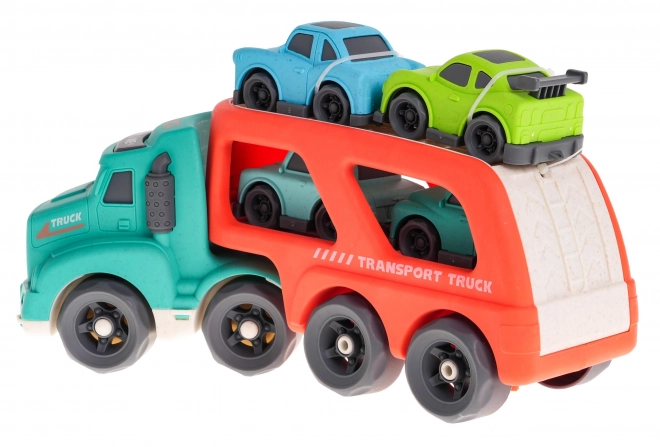 Interactive Bioplastic Tow Truck with 4 Cars