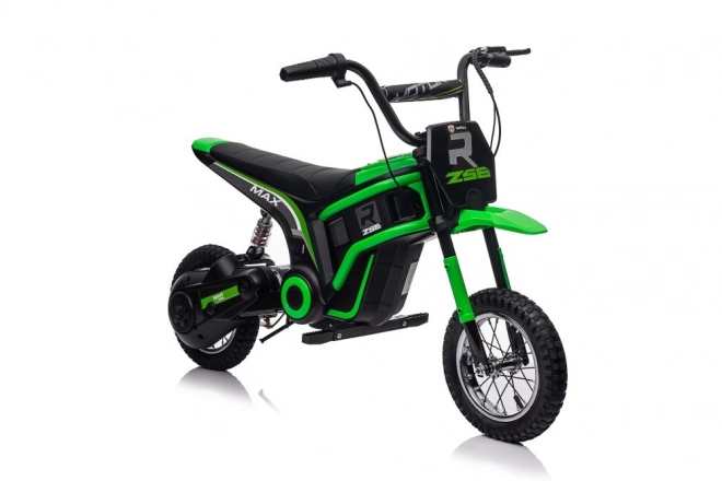 Green Battery-Powered Motocross Bike