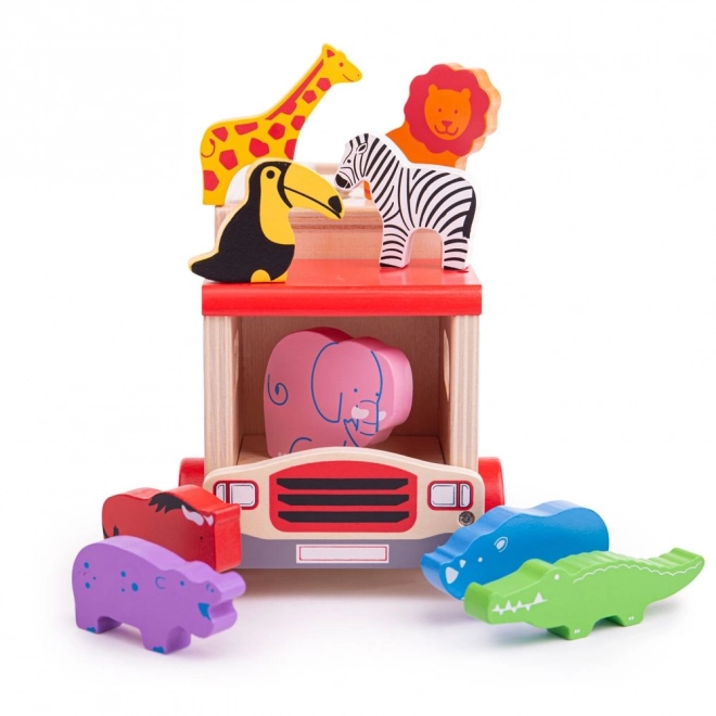 Safari Animal Wooden Truck by Bigjigs Toys