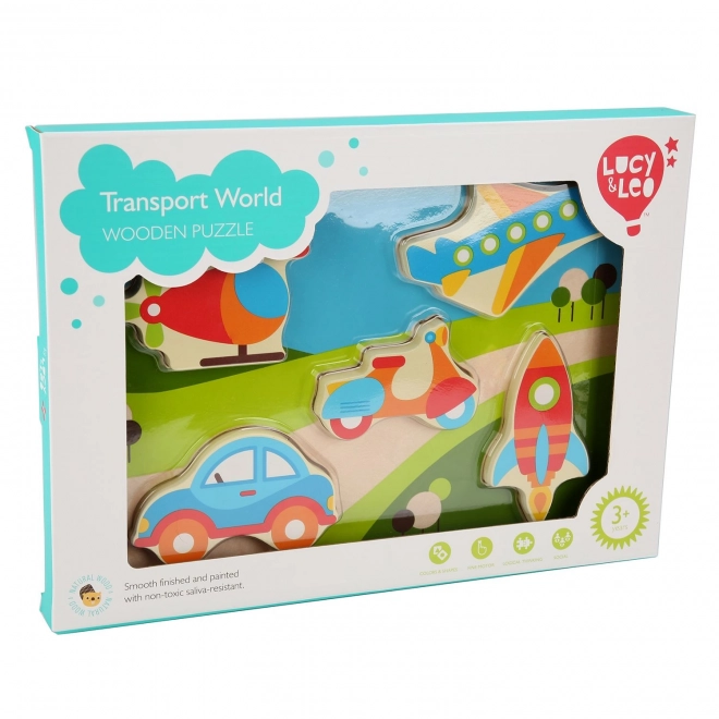 Lucy & Leo Wooden Transport Puzzle