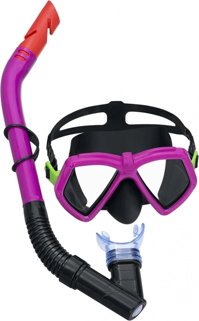Pink diving set with mask and snorkel